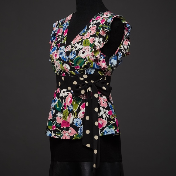 Anthropologie Odille Silk Wrap Blouse - Picture 2 of 4